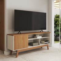 Rack para TV Até 50 Polegadas Trento 1 Porta Off White/Nature