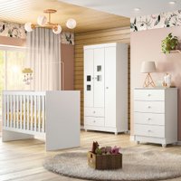 Quarto de Bebê Completo Life 100% MDF 3 Portas 6 Gavetas 4110