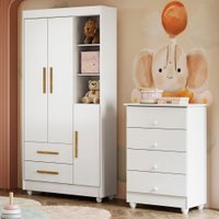 Quarto de Bebê Completo Lara 100% MDF 3 Portas 6 Gavetas 5346