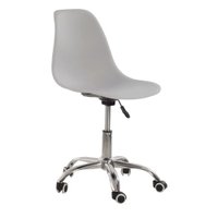 Cadeira Com Rodízios Eames Office Cinza Claro
