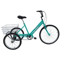 Bicicleta Triciclo Aro 26 cor Azul Turquesa