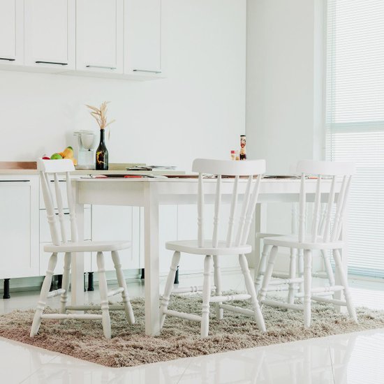 Mesa de Jantar Ditália com 4 Cadeiras JA-225 Cor:Branco
