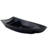 Kit 36 Barcas para Sushi Comida Japonesa Oriental Restaurante Bar Coza Plástico 27,5x13cm Pretos