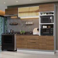 Armário de Cozinha Completa 270cm Branco/Rustic Stella Madesa 08