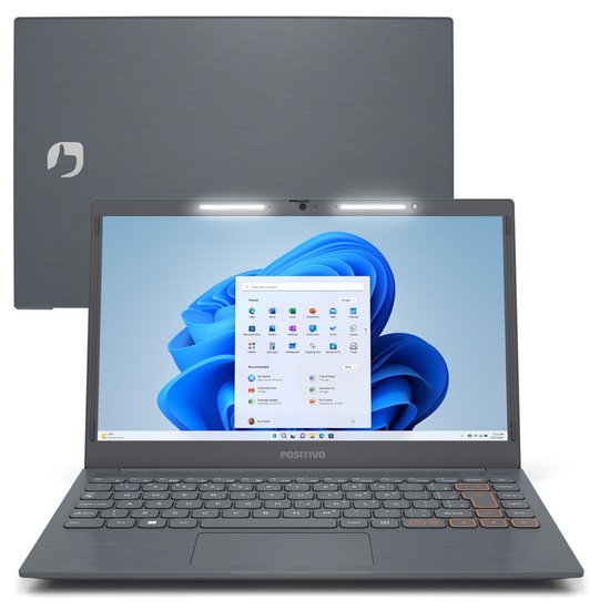 Notebook Positivo Vision C14 Intel Celeron Windows 11 Home 4GB 128GB eMMC 14” Lumina BAR Cinza - Inclui Microsoft 365