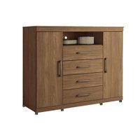 Cômoda de Quarto Master c/ 2 Portas 1 Nicho e 4 Gavetas Jatoba - Santos Andirá