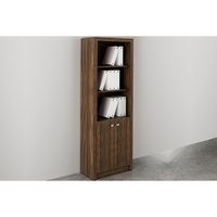 Estante Livreiro de Escritório ME4110 c/ 2 Portas e 3 Prateleiras Nogal - Tecno Mobili