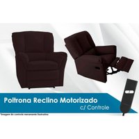 Poltrona Reclinável Motorizada p/ Sala Da Vinci Malbec Zero Wall Giro e Balanço Suede Marrom Escuro - Probel