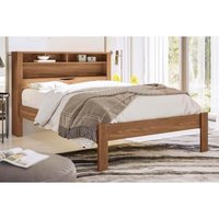 Cama de Casal Invicta com Baú + 2 Nichos Jatoba - Santos Andirá