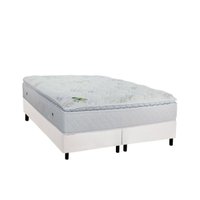Cama Box Queen: Colchão Molas Ensacadas Luckspuma MasterPocket Maxi Dream + Base CRC Suede White(158x198)