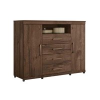 Cômoda de Quarto Master c/ 2 Portas 1 Nicho e 4 Gavetas Ébano - Santos Andirá
