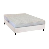 Cama Box Casal: Colchão Anatômico Herval AG65 Frontier + Base CRC Courano White(138x188)