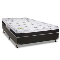 Cama Box Casal: Colchão Anatômico Luckspuma D33/AG65 Aspen 50 + Base CRC Suede Black(138x188)