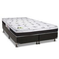 Cama Box Queen: Colchão Anatômico Luckspuma D33/AG65 Aspen 50 + Base CRC Suede Black(158x198)