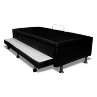 Cama Box Baú c/Auxiliar Solteiro Universal Courano Nero Black (88x188) - Ortobom