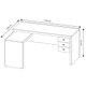 Mesa Canto p/Escritório ME4106 c/ 3 Gavetas Branco - Tecno Mobili