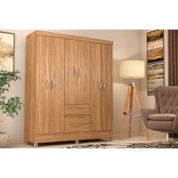 Guarda Roupa Solteiro 6 Portas e 2 Gavetas Flash II Amêndola Touch - Demóbile