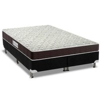 Cama Box Queen: Colchão Espuma D33 Probel Advanced Mega Resistente + Base CRC Suede Black(158x198)