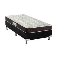 Cama Box Solteiro: Colchão Espuma D33 Probel Advanced Mega Resistente + Base CRC Suede Black(88x188)