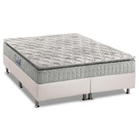Cama Box Queen: Colchão Espuma D33 Anjos Orthosono + Base CRC Courano White(158x198)