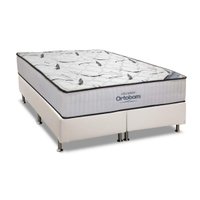 Cama Box King: Colchão Espuma Ortobom D45 High Foam + Base CRC Courano White(193x203)