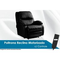 Poltrona Reclinável Motorizada p/ Sala Divino Urbany Zero Wall Giro e Balanço Courano Preto - Probel