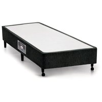 Cama Box Base Solteiro Lux Chenille Black (88x188x23) - Castor