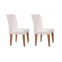 Cadeira Sala de Jantar Grécia Kit 2 Un Imbuia/Bege Turim - Rufato