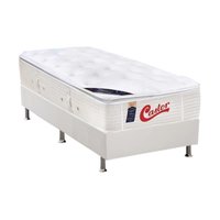 Cama Box Solteiro: Colchão Molas Ensacadas Castor Pocket Gold Star Vitagel SLX + Base CRC Courano White(88x188)