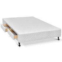 Cama Box Base c/Gavetas King Poli Tecido White (193x27-c/4 Gavs) - Castor