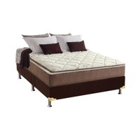 Cama Box Casal: Colchão Anatômico Anjos D28/AG65 Star + Base CRC Suede Brown(138x188)