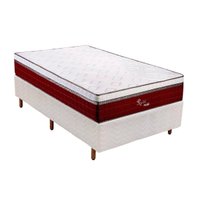 Cama Box Solteiro: Colchão Molas Ensacadas Polar MasterPocket Rubi + Base CRC Rústico White(88x188)