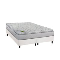Cama Box Queen: Colchão Molas Ensacadas Luckspuma MasterPocket Luck Spring + Base CRC Courano White(158x198)
