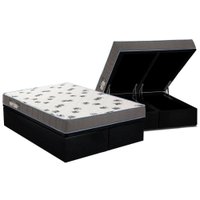 Cama Box Baú King: Colchão Espuma D33 Ortobom Light Saúde + Base CRC Courano Black(186x198)