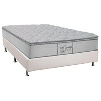 Cama Box Casal: Colchão Molas Ensacadas Probel MasterPocket Perfil Springs + Base CRC Courano White(138x188)
