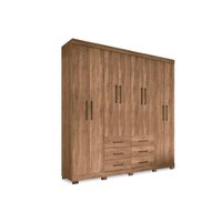 Guarda Roupa Casal 8 Portas e 6 Gavetas c/ Pés Liverpool Atacama - Santos Andirá