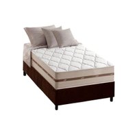 Cama Box Solteiro: Colchão Molas Ensacadas Anjos MasterPocket Classic + Base CRC Suede Brown(88x188)