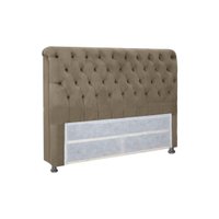 Cabeceira Cama Box Estofada Casal Casal Imperatriz Plus Suede Marrom - Simbal