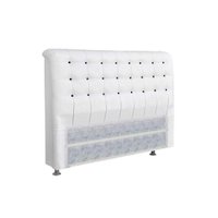 Cabeceira Cama Box Estofada Casal Casal Dama Plus Courano Branco/Preto - Simbal