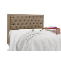 Cabeceira Cama Box Estofada Casal Casal Baronesa Suede Bege - Simbal