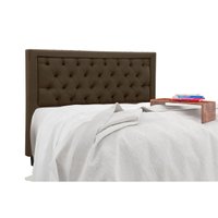 Cabeceira Cama Box Estofada Casal Casal Baronesa Suede Marrom Chocolate - Simbal