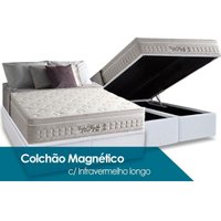 Cama Box Baú King: Colchão Magnético Anjos Confort + Base CRC Courano Branco(193x203)