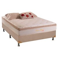 Cama Box Casal: Colchão Molas Ensacadas Herval MasterPocket Pallace Bambu + Base CRC Suede Clean(138x188)