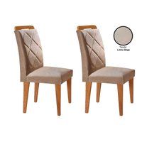 Cadeira Sala de Jantar Melissa Kit 2 Un Imbuia/Bege Turim - Rufato