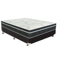 Cama Box Casal: Colchão Molas Bonnel Orthoflex Venezia + Base CRC Suede Black(138x188)