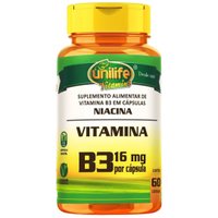 Vitamina B3 Niacina Vegana 60 cápsulas de 500mg