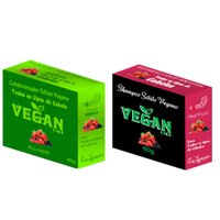Shampoo Sólido Frutas Vermelhas + Condicionador Solido Frutas Vermelhas Vegan Line-