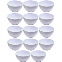 Kit 14 Cumbucas para Restaurante 356ml Brancas Tigelas de Plástico Lancherias Bares Cinquetti