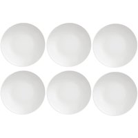 Conjunto 6 Pratos de Porcelana Sobremesa Tramontina Leonora 19cm Brancos Raso Leve Cupê