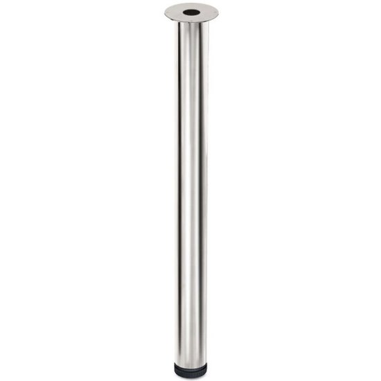 Pé para Mesa de Jantar com Regulagem 7,6x75cm Cromado Palito Redondo Aço Carbono Dimec